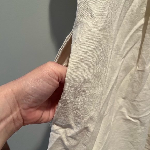 Free People Off-White Tie-Front Dress with Pockets, Size L - Picture 7 of 7